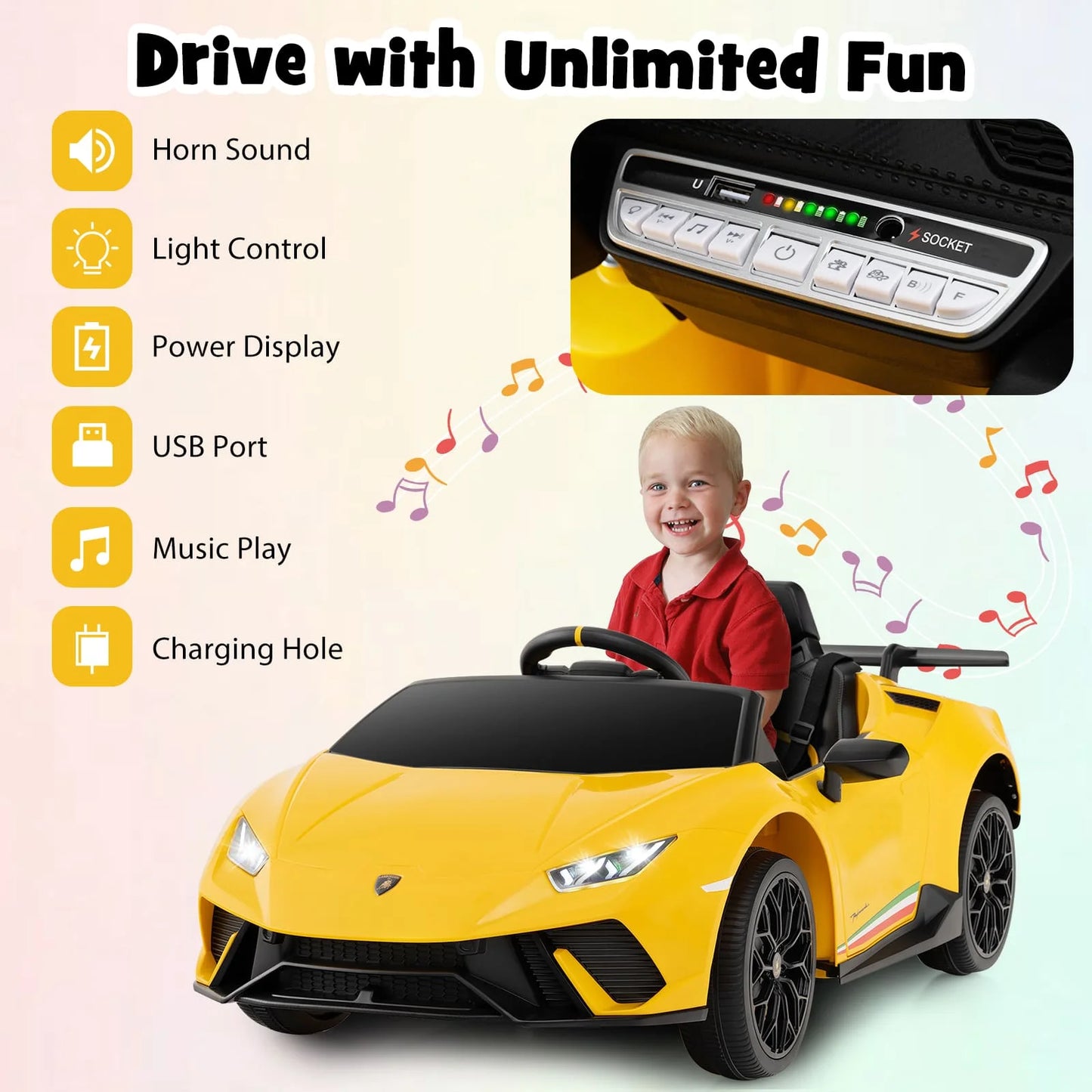 Lamborghini-Style Kids Supercar – Ultimate Performance Ride