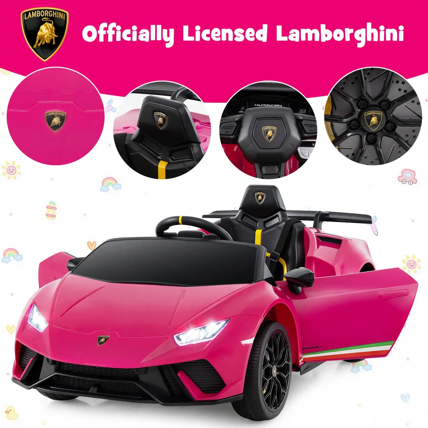 Lamborghini-Style Kids Pink Supercar – Ultimate Performance Ride